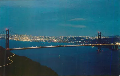 Golden Gate Bridge — vista noturna — San Francisco, Califórnia