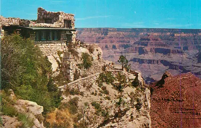 Visão do Grand Canyon — Casa de pedra na falésia — Editor não identificado