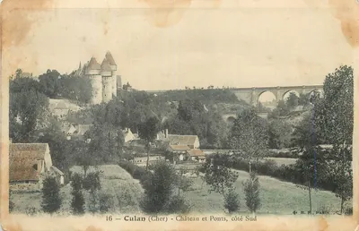 Culán (Cher) — Castelo e Pontes, lado Sul — B.F. Paris, n°16