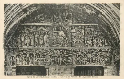 Igreja de CONQUES (século XI) — Tímpano da porta — O Julgamento Final — Edição do Pèlerinage
