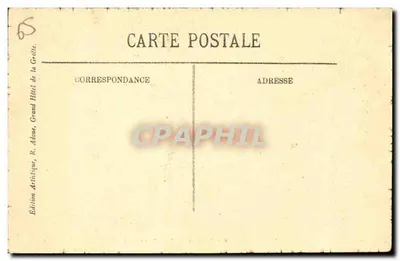 Lourdes — Grotta — Robinets — Wydawnictwo Artystyczne, R. Adoué, Grand Hôtel de la Grotte — Rewers