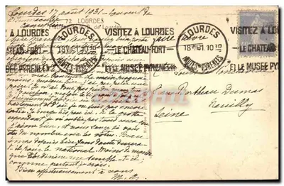 Lourdes — Zamek i Muzeum Pirenejskie — Wydawca nieznany — Rewers