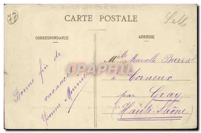 Palácio de Fontainebleau — A Grade de Honra e a Praça dos Adeuses — editor Chomery, n°26 — Verso