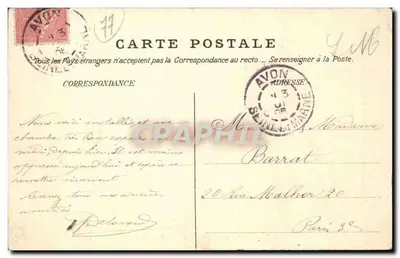 Sfinge dei Druidi (Franchard) — Foresta di Fontainebleau — Editore F. E. n°101 — Verso