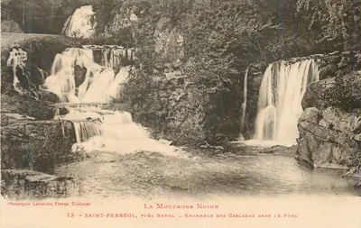 Saint-Ferréol, perto de Revel — Conjunto das cachoeiras no parque — La Montagne Noire