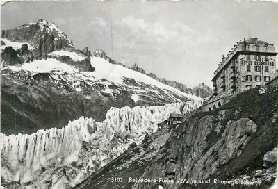 Belvédère-Furka 2272 m — vue du glacier et de l'hôtel Belvédère — éditeur : 3102
