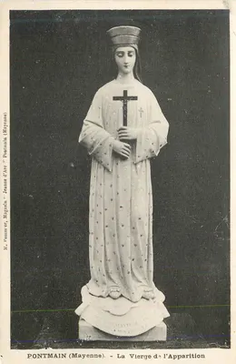Ponte Main (Mayenne) — A Virgem da Aparição — M. Ponnier, Magasin d'Arc (Mayenne)