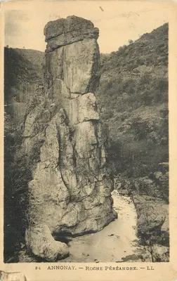 Bilhete postal antigo Annonay roche pereandre