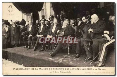 Inauguração da Casa de Aposentadoria dos Artistas Líricos — 14 de Maio de 1912 — A Tribuna Presidencial — Editor: Le Mels, 25, rue Claude-Stein, Paris