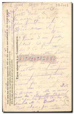 Korespondencja Armii Republiki — Karta w zwolnieniu — Nadawca: Kapral Chalard — Adres: M. Gillaum, 66 Rue la Boëtie, Paris — Rewers