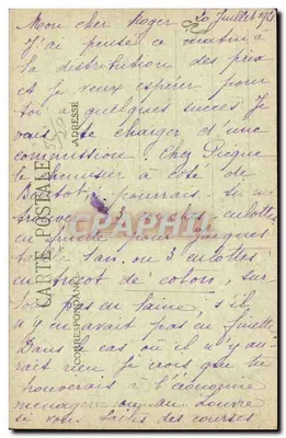 Traje de LORIENT — Coleção H. Laurent, Port-Louis — n°3102 — Verso