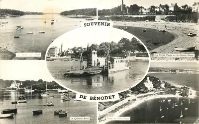 Bénodet — Vista panorâmica com o Boc, o castelo Rose e as praias — Lembrete de Bénodet