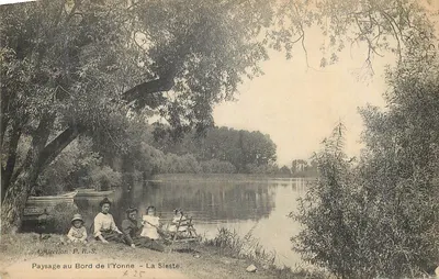 Paisagem ao Lado do Rio Yonne - A Sesta — Coleção P.R.S.