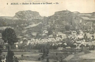 Bilhete postal antigo Murat Rochers de Bonnevie e de Chastel