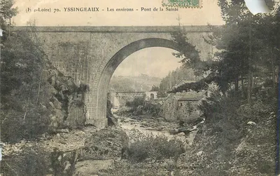 Bilhete postal antigo Yssingeaux Os arredores Ponte da Santa