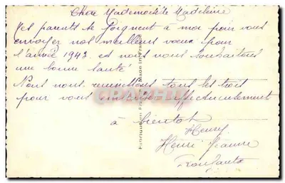 Uśmiechnięte dziecko — z różowymi kwiatami — ARS 7756 — Rewers