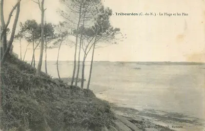 Trébeurden (C.-do-N.) — A Praia e os Pinheiros — J.-Sorel, editor, Rennes