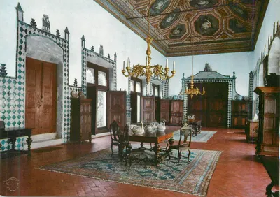 Sala de jantar — interior de um manor — editor não identificado, número de série ilegível