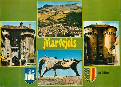 Marvejols — vista panorâmica e monumentos — editor não visível