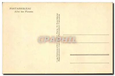 Fontainebleau — Avenida dos Plataneiros — Les Éditions d'Art Wonn — Verso