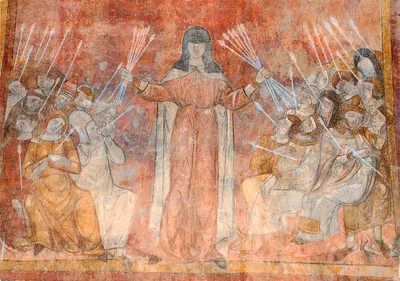 Santa Catarina de Alexandria — mártir — fresco medieval