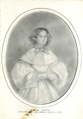 George Sand — autorretrato desenhado em 1831 — ela mesma
