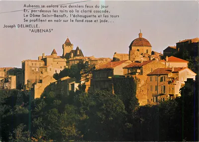 Aubenas — vista do vilarejo ao entardecer — Joseph Delmelle