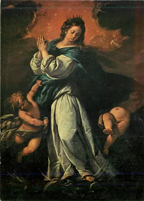 Virgem com o Menino — pintura religiosa — editor desconhecido, número de série não visível