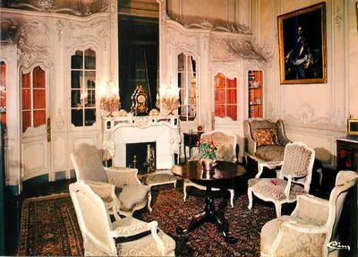 Sala de jantar ricamente decorada — interior de um castelo ou residência aristocrática — editor não visível