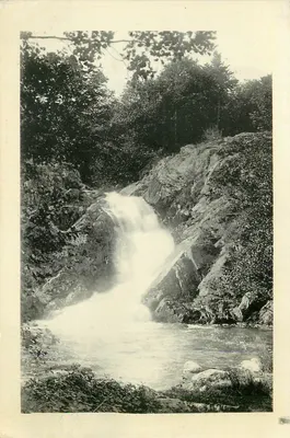 Cachoeira em um paisagem florestal — editor não identificável