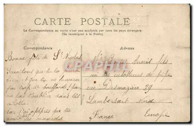 Um homem entrega um buquê a outro homem — Georges Aunis filho — editor não visível — Verso