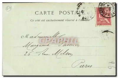 Biarritz — O Casino Municipal — Editor não identificado, número de série não visível — Verso