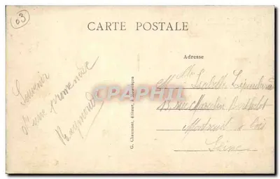 Gorges de Tison, As Ruínas do Velho Castelo — G. Chaumont, editor, Montluçon, n°219 — Verso