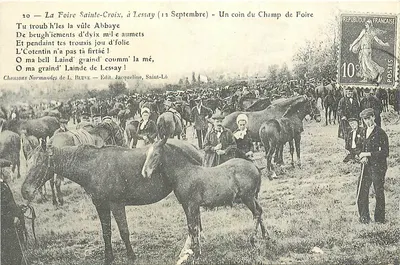 A Feira da Santa Cruz, em Lessay (12 de Setembro) — Um canto do Campo de Feira — Édit. Jacqueline, Saint-Lô