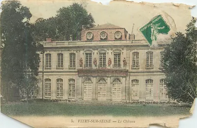 Bilhete postal antigo Vitry sur Seine O Castelo