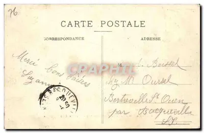 Rouen — Escola Normal de Instituções — Pátio de Entrada — Antoine Lazarus, editor, Rouen 6-13 — Verso