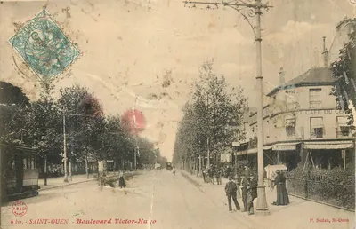 Bilhete postal antigo Saint Ouen Boulevard Victor Hugo