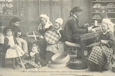 Tecelagem de tamis e de cribas em uma família de Bannalec — Série das Indústrias Bretãs — n° 1360