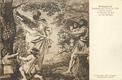 Beaugency — Broderias da Prefeitura (século XVII) — A Colheita do Guisante pelos Druidas — G. Clémentin, fot. Beaugency