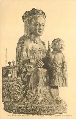 Virgem Mãe sentada, em prata (século XIII) — Tesouro de Conques — Edição do Pèlerinage