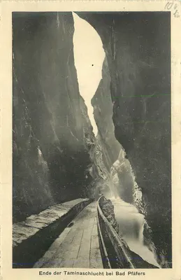 Fim da garganta da Taminaschlucht perto de Bad Pfäfers — editor desconhecido, n° de série 104