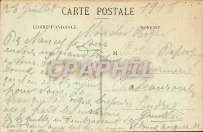 NANCY - A Academia — Imprimeries Réunies de Nancy, n°50 — Verso