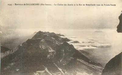 Environs de SALLANCHES (Hte Savoie) — A Cordilheira dos Aravis e o Mar de Brenuillards vistas da Ponta Perforada — n° 2343