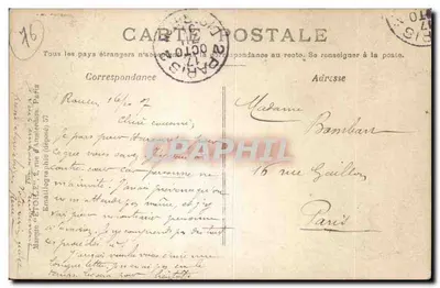 La Seine z Bonsecours — Rouen — wydawca anonimowy, n° 20 — Rewers