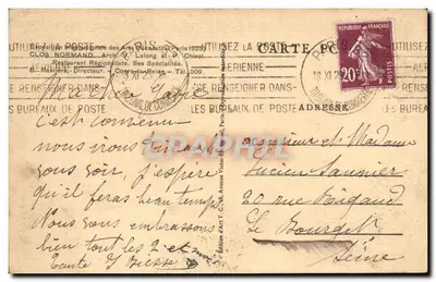 Clos Normand — Restauracja w Paryżu — Wydawnictwo Sztuki T. C. 38 — Rewers
