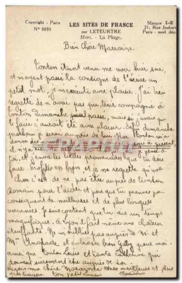 MERS. De Strand — uitzicht op de kust — uitgever Léteutre, serie N° 5035 — Achterkant