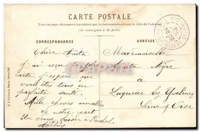 Cena de campo — dois camponeses — editor K. F. editores Paris, Série 588 — Verso