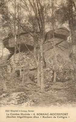 Sornac-Rochefort — Megalitowe skały nazywane « Rochers de Cettigne » — La Corrèze Illustrée, nr 4