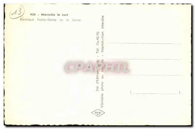 Marseille à noite — Basílica Nossa Senhora da Guarda — Edição Tardy — Verso