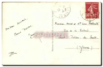 Marselha — Nossa Senhora da Guarda — Edições La Cigogne — Verso